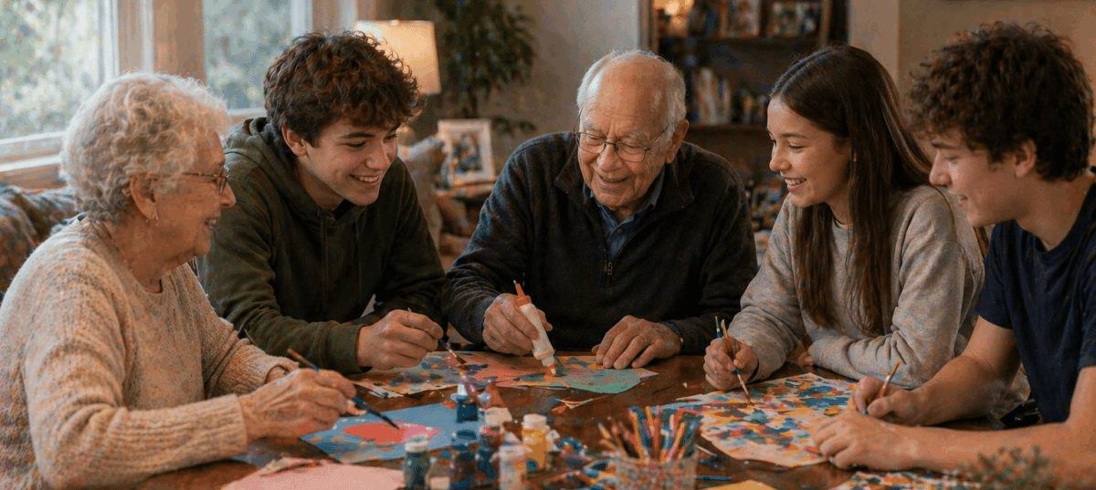 Volunteers work with Seniors in Assisted Living Facility